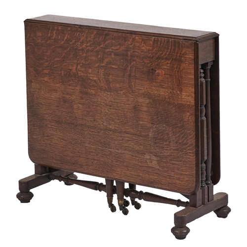 39 - A Victorian oak Sutherland table, 73cm h; 83 x 130cm