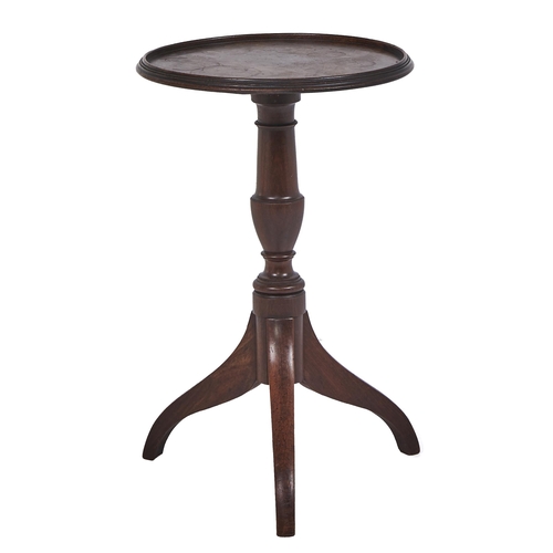 44 - A George IV mahogany tripod table or stand, the moulded top on vase knopped pillar and down curved l... 