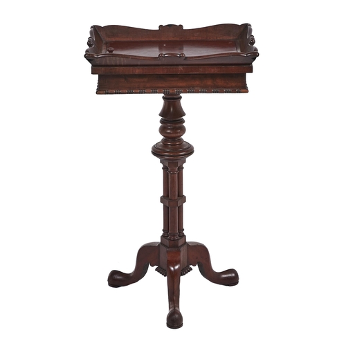 5 - A George IV mahogany flower stand, attributed to Gillows, the rectangular top with flared sides and ... 