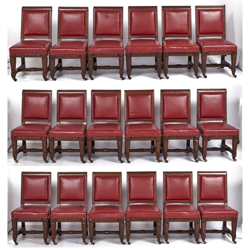 9 - A set of eighteen early Victorian Elizabethan oak dining chairs, probably to the design of Thomas Jo... 