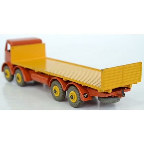 1094 - Dinky Toys 503 Foden flat truck with tailboard, orange with yellow, boxed, VG with minute paint chip... 