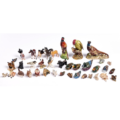 38 - Miscellaneous Beswick, Royal Doulton and other modes of birds and animals, various sizes, printed ma... 