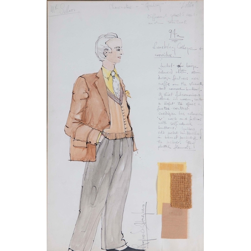642 - Raymond Wansker Hughes (1937-2015) - Costume Design for Peter Sellers as Quilty in Lolita, c1962, si... 