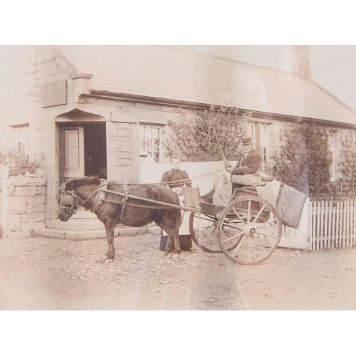 655 - Photograph. A Victorian half plate albumen print of the village postman and post mistress of Rothbur... 