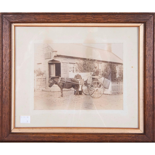 655 - Photograph. A Victorian half plate albumen print of the village postman and post mistress of Rothbur... 