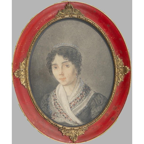 671 - Continental School, early 19th c - Portrait of a Nobleman; Portrait of a Lady, in a white stock and ... 