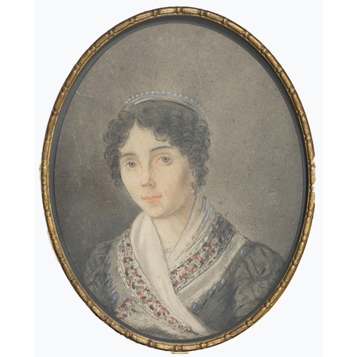 671 - Continental School, early 19th c - Portrait of a Nobleman; Portrait of a Lady, in a white stock and ... 