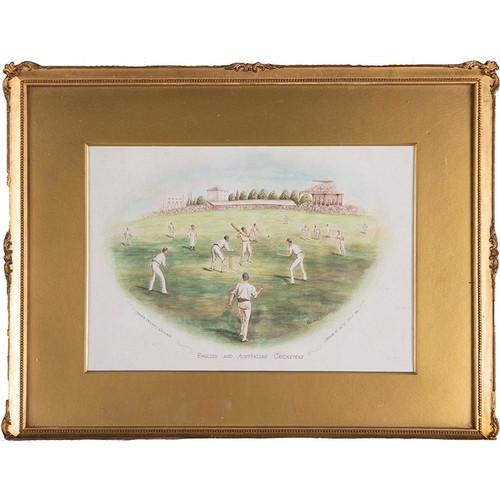 678 - Edward Gilks (1822-1897) - English and Australian Cricketers, signed, inscribed with the title and i... 