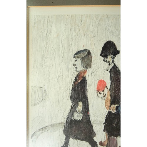 684 - Laurence Stephen Lowry RA (1887-1976) – The Family, reproduction printed in colour, from the edition... 