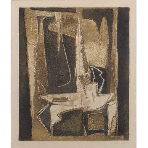 997A - Marcel Fiorini (1922-2008) - Composition Brun 1953, aquatint, signed by the artist in pencil and num... 