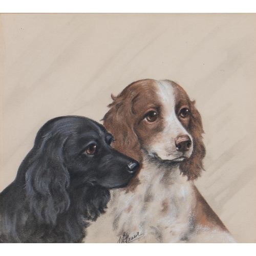 997 - L W Fraser (20th c) - Portraits of Dogs, a set of three, all signed, pastel, 23 x 25.5cm (3)... 