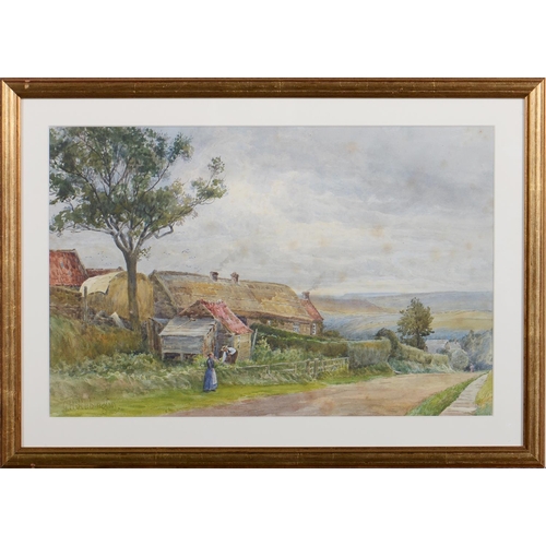 986 - G H Stubbington (Fl. early 20th c) - The Cottage Garden, signed, watercolour, 28.5 x 43cm and a wate... 
