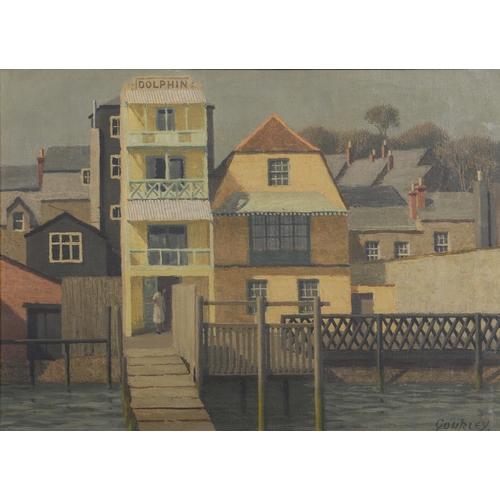 989 - Alan Stenhouse Gourley ROI (1909-1991) - The Dolphin Steps, signed, oil on canvas, 42.5 x 58.5cm... 