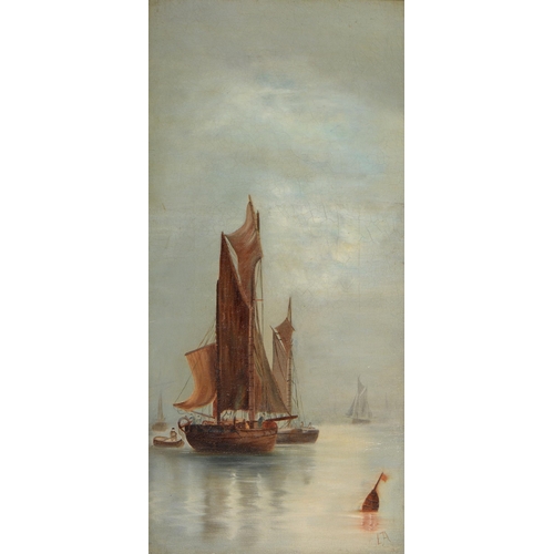 1022 - English School, early 20th c - Fishing Boats off the Kent Coast, bears signature and date, watercolo... 