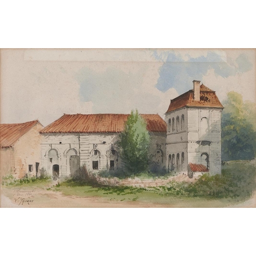1024 - E Nevil (Fl. late 19th c) - Louvain, signed and inscribed, watercolour, 27 x 18.5cm and a watercolou... 