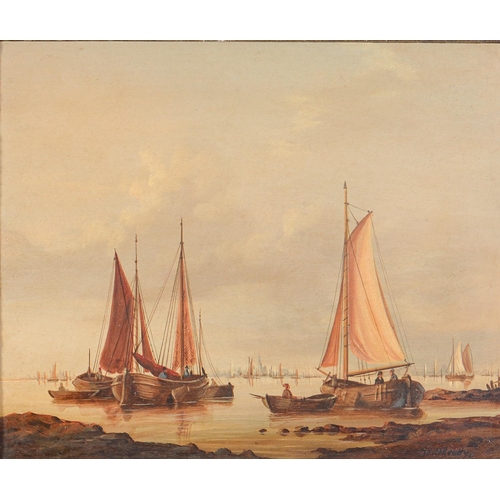 1001 - David Beatty (Fl. second half 20th c) - Dawn on the Coast of Holland, signed, oil on panel, 24 x 29c... 