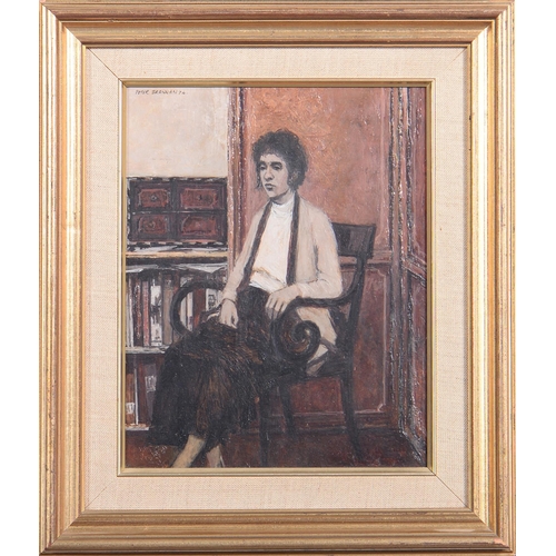 1004 - Peter Brannan (1926-1994) - Interior with Seated Figure, signed and dated '74, oil on board, 24 x 18... 