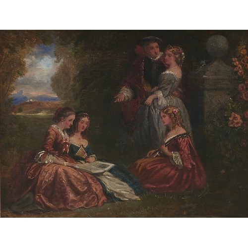1010 - Victorian School – Fete Champetre, oil on canvas, 24.5 x 31.5cm