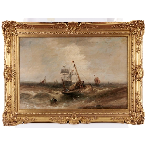 1013 - William Edward Webb (1862-1903) -  Shipping off the Coast, signed, oil on canvas, 49 x 74cm... 