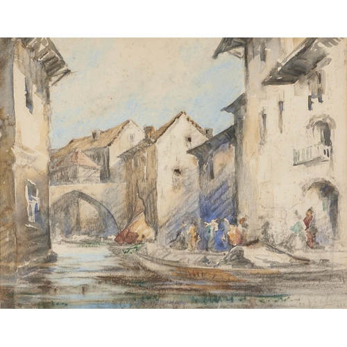 1016 - Wilfred Gabriel de Glehn RA, RP (1870-1951) - A Venetian Backwater, signed (W G De Glehn ARA), water... 