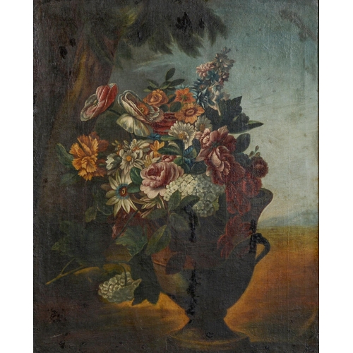 998 - Northern European School, 20th c - A Vase of Flowers, oil on canvas, 70 x 55.5cm