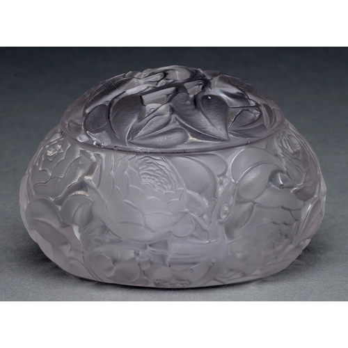 463A - 'Dinard'. A Lalique frosted glass box and cover, 78mm h, engraved R LALIQUE FRANCE No 78... 