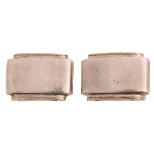 43 - Tiffany & Co. A pair of rigid silver cufflinks, 19mm, maker's marks and ©, London 2008, 13d... 
