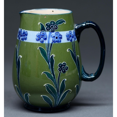 488 - A James Macintyre & Co Florian ware jug designed by William Moorcroft, c1897, 14.5cm h, sepia pr... 