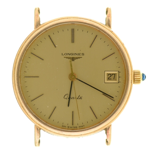 57 - A Longines 9ct gold gentleman's wristwatch, Ref 23303, quartz movement, c1979, 33mm