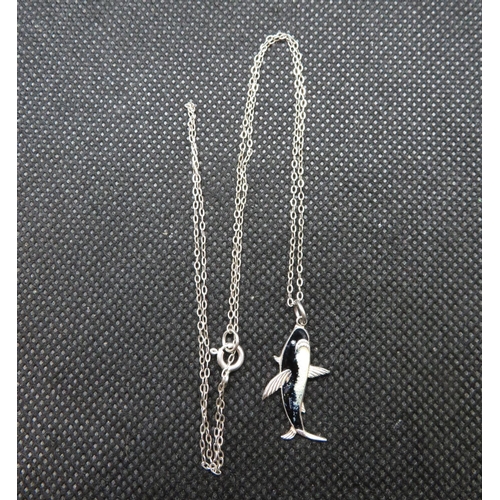 11 - Vintage silver and enamel shark pendant by Thomas L Mott on 18