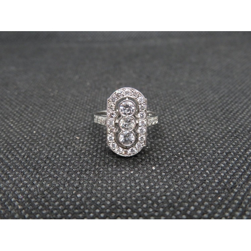 32 - Art Deco platinum and diamond ring approx 1ct size O