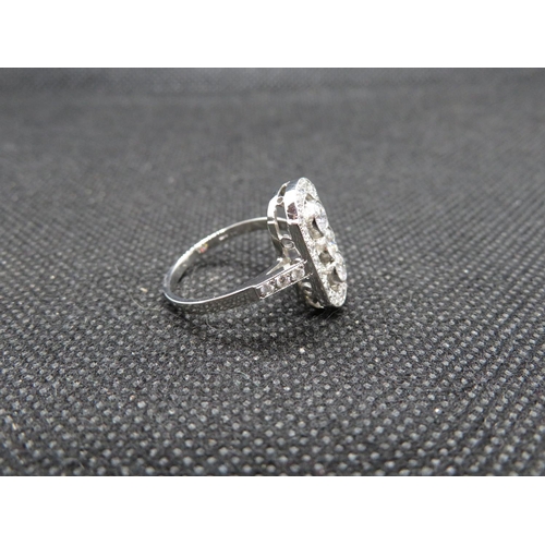 32 - Art Deco platinum and diamond ring approx 1ct size O