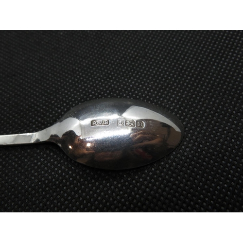5 - English Rose silver and enamel spoon 134g