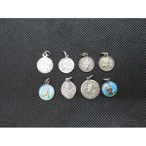7 - 8 tiny silver St. Christopher medallions 10g