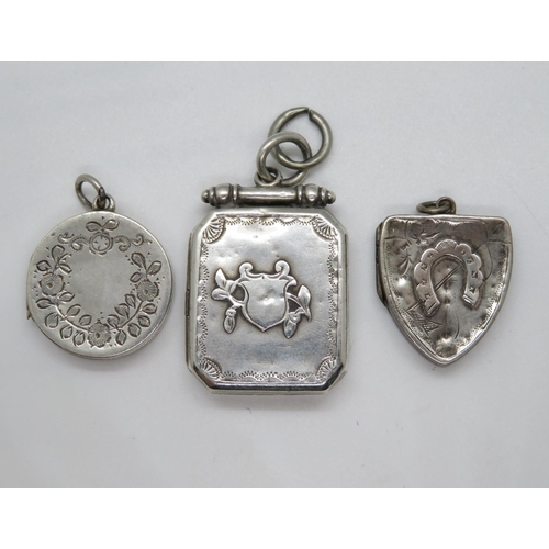 11 - 3 small silver lockets