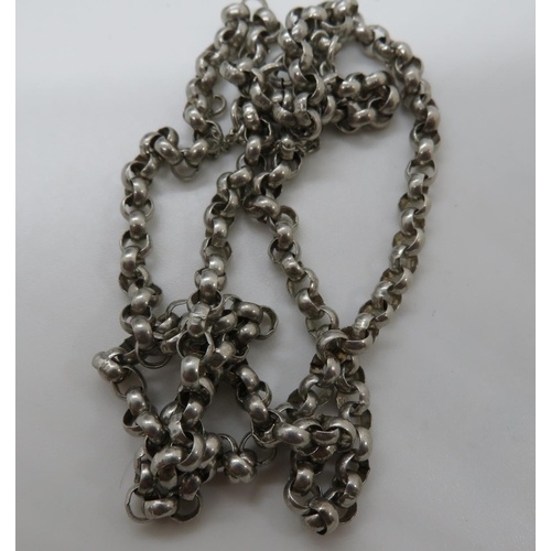 35 - Silver belcher chain 22