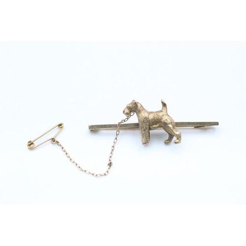 9ct gold antique dog brooch