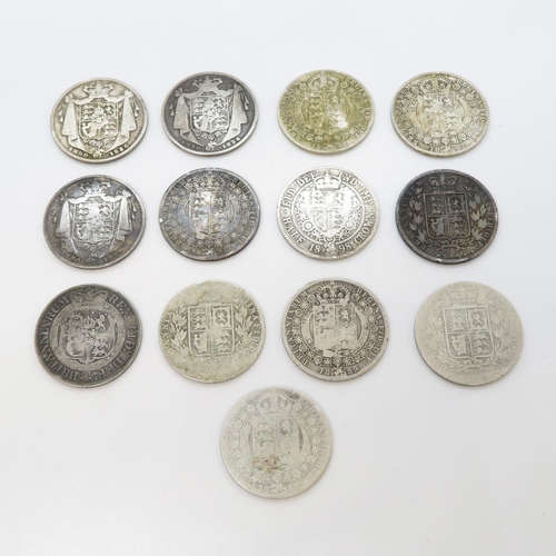 15 - George III and William IV and Victorian half crowns 1819 1834 1836 1837 1889 x2 1892 x2 1898 1885 18... 