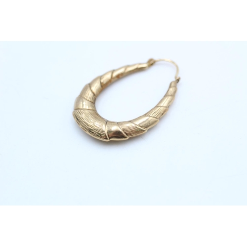 53 - 9ct gold vintage large creole hoop earrings (3.4g)