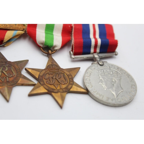 122 - Mounted WW2 8th Army Medal Group w/ Ribbon Bar