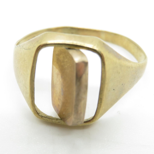 16 - 9ct gold reverso Masonic ring size X 5g