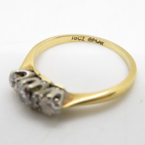 26 - 18ct gold and diamond ring size L 2.4g