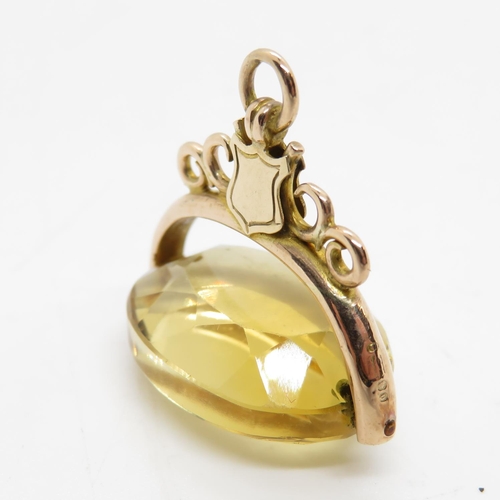54 - 9ct gold spinner fob 8.5g 22mm wide