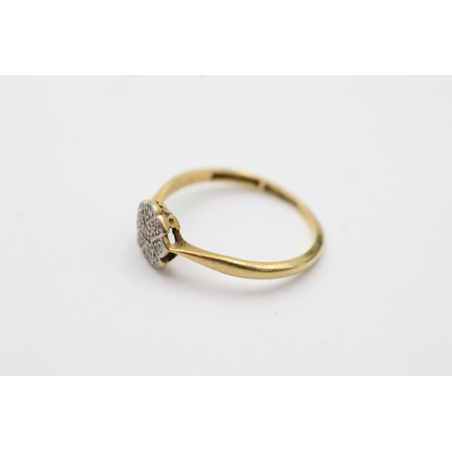 42 - 18ct gold & platinum diamond ring (2.4g) size Q