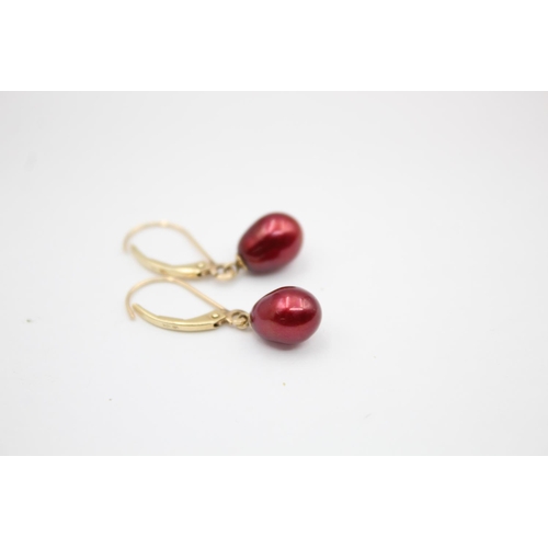 54 - 10ct gold pearl drop earrings (2.2g)