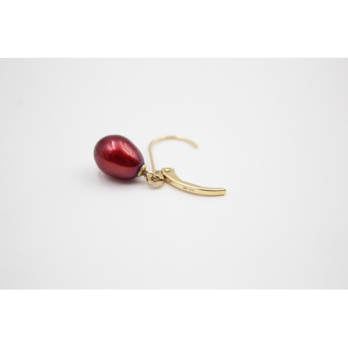 54 - 10ct gold pearl drop earrings (2.2g)