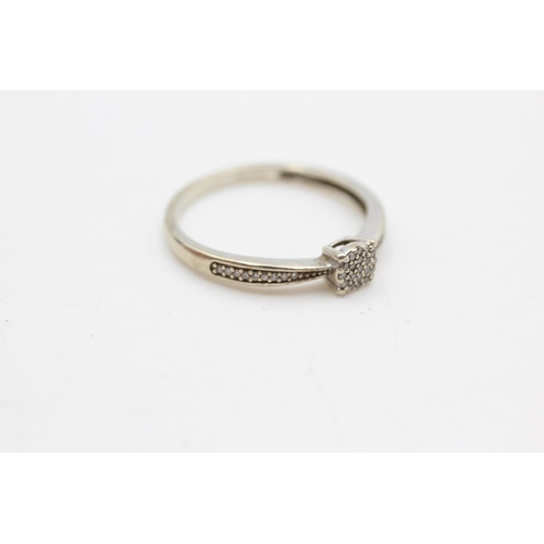 60 - 9ct white gold diamond dress ring (1.7g) size P