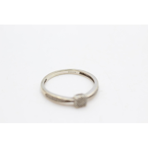 60 - 9ct white gold diamond dress ring (1.7g) size P