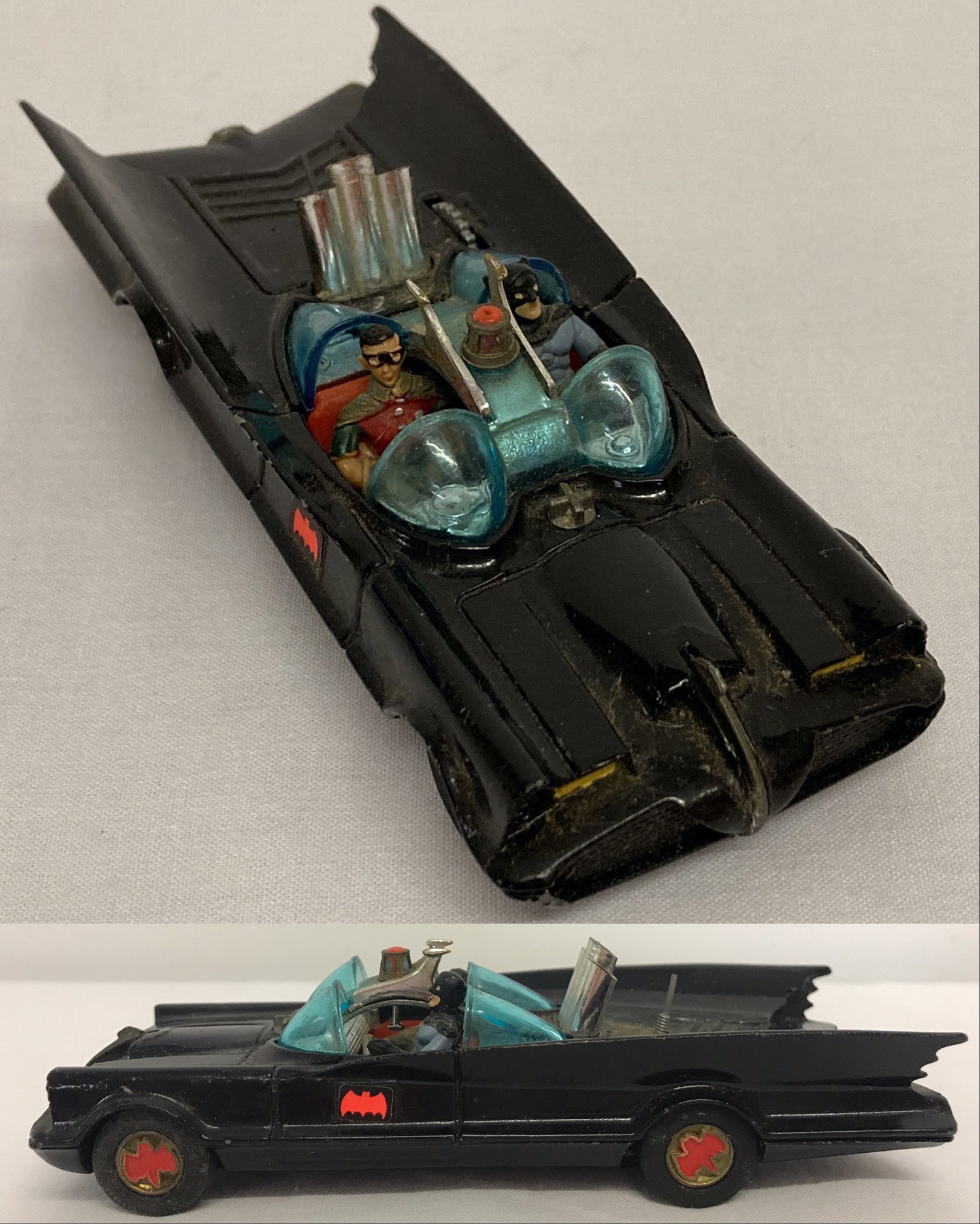 Corgi Toys  267 Batmobile Rocket Missiles Red Batman & Robin set of 4 