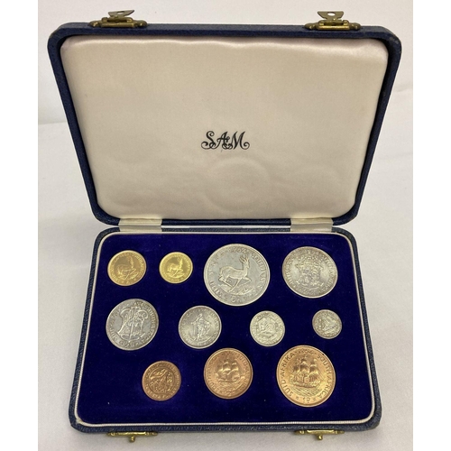 111 - A rare 1954 South African Mint Elizabeth II proof coin set in original blue leather case.   Only 875... 